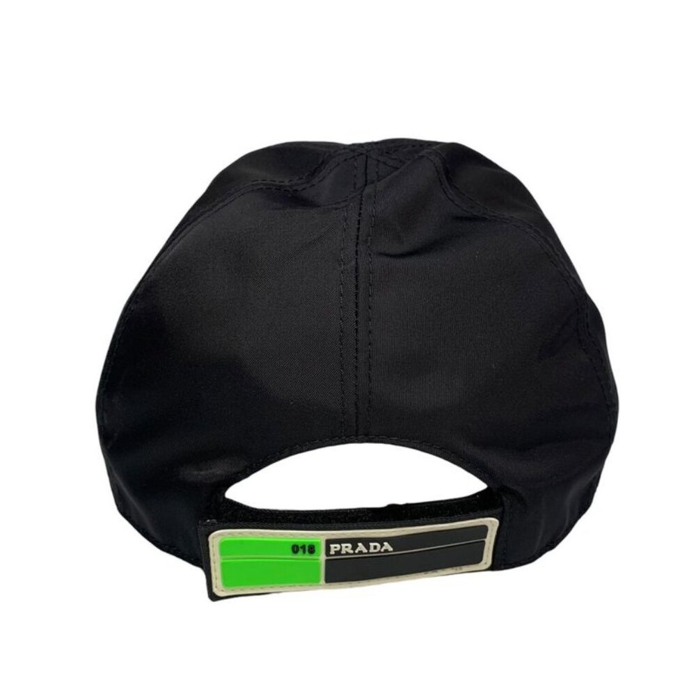 Prada Cap Nylon Logo Baseball Cap 2 Hc274 Size L Black and Green 0864 - Picture 7 of 10